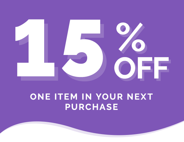10% Off One Item in Your Next Purchase!