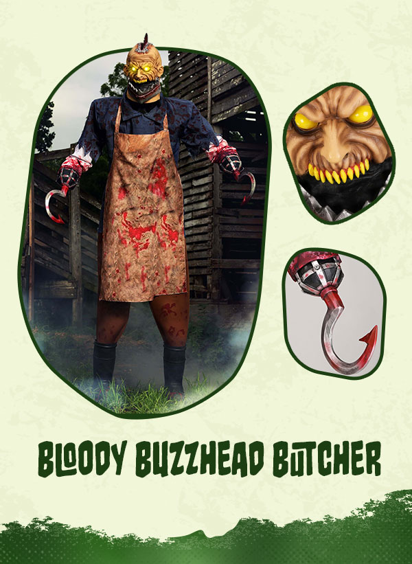 7.5FT Animated Bloody Buzzhead Butcher Halloween Decoration