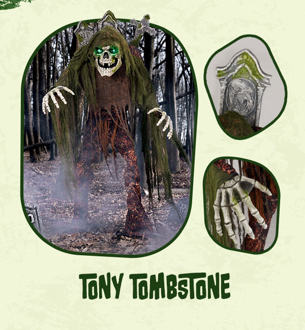 7FT Tony Tombstone the Graveyard Caretaker Animatronic Decoration
