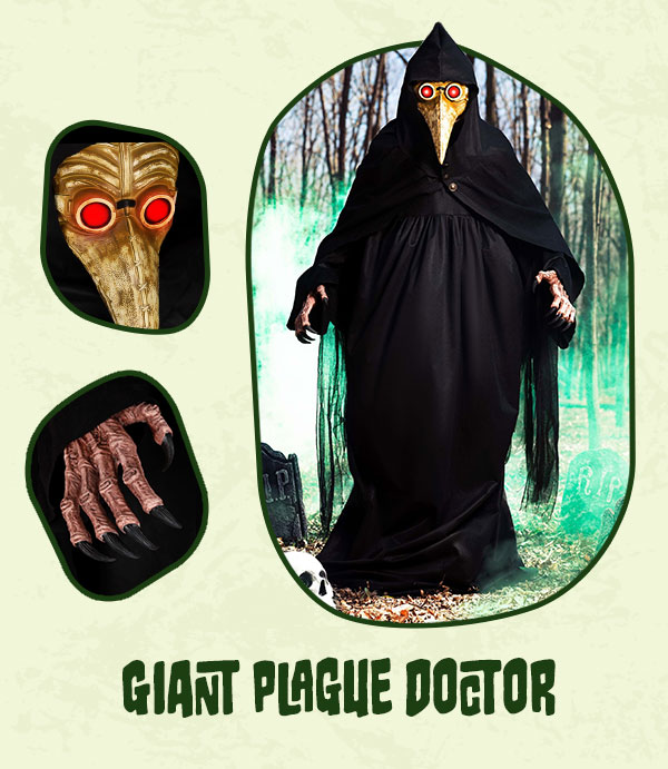 7.5FT Giant Animatronic Plague Doctor Halloween Decoration