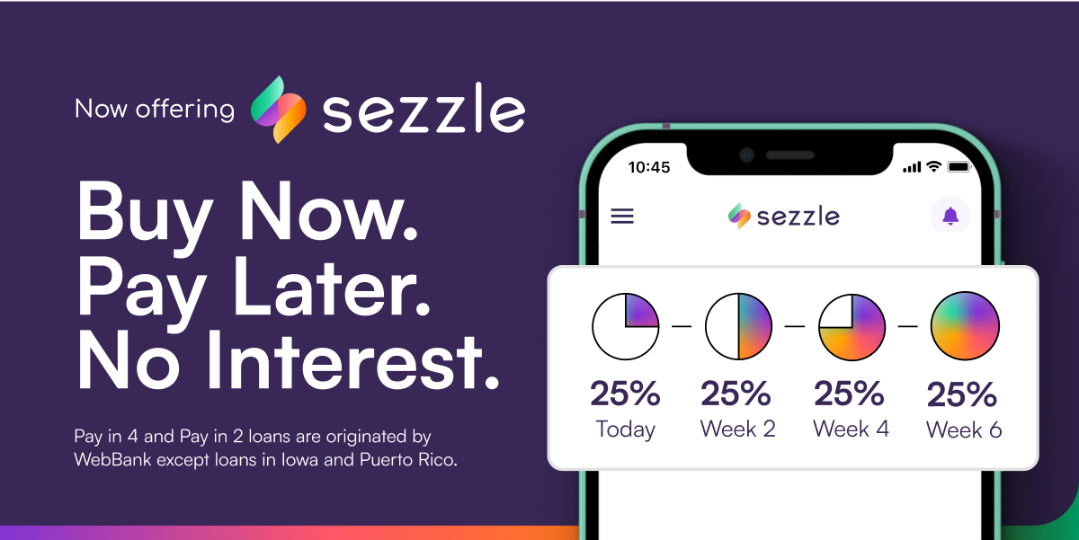 Buy Now, Pay later with Sezzle