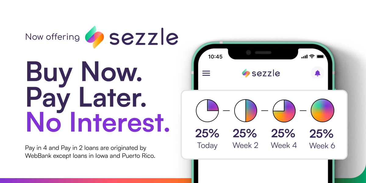 Buy Now, Pay later with Sezzle