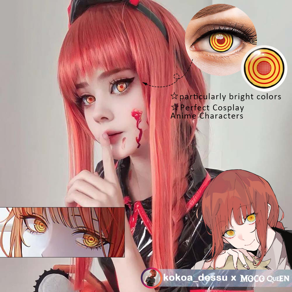 Makima Red Yellow Costume Contacts