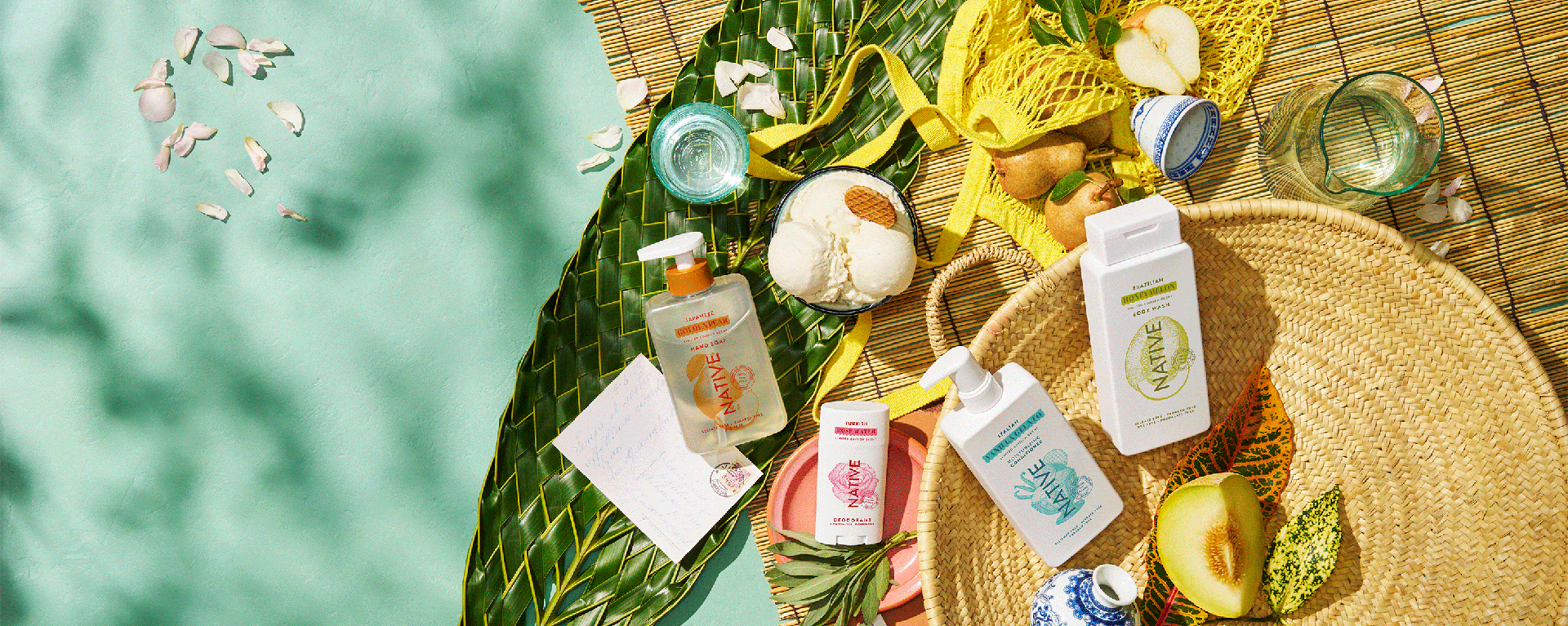 Photo of Native Global Flavors products in a decorated setting. 