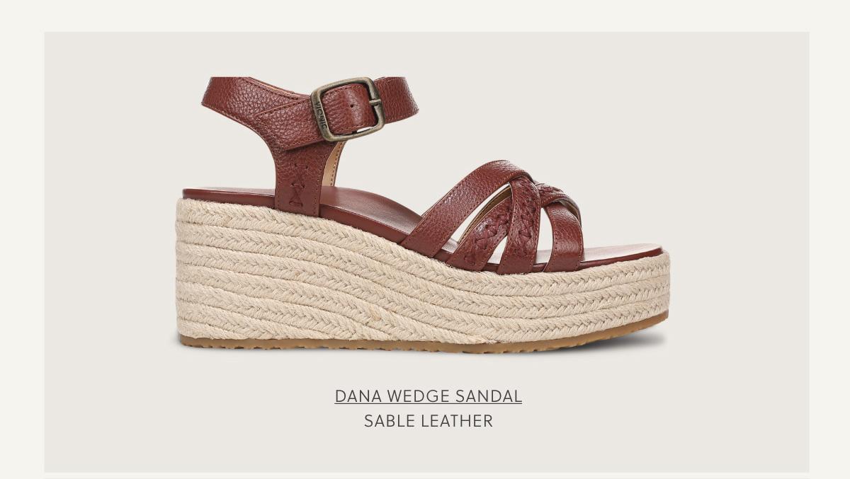 SHOP DANA WEDGE SANDAL - SABLE LEATHER