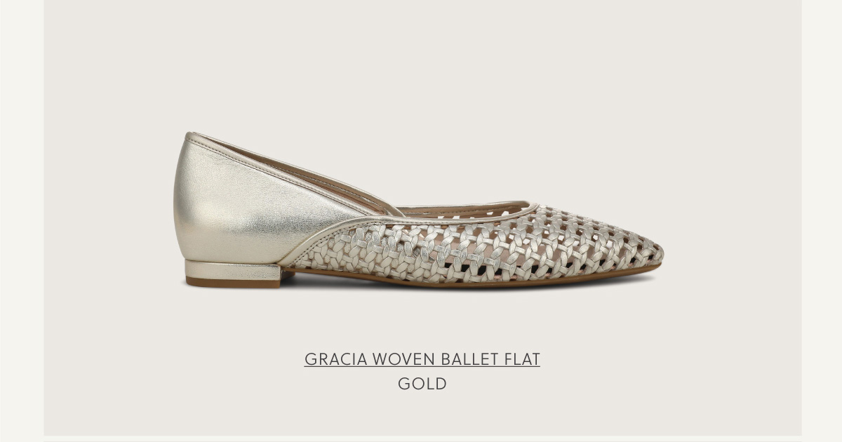 SHOP GRACIA WOVEN BALLET FLAT - GOLD