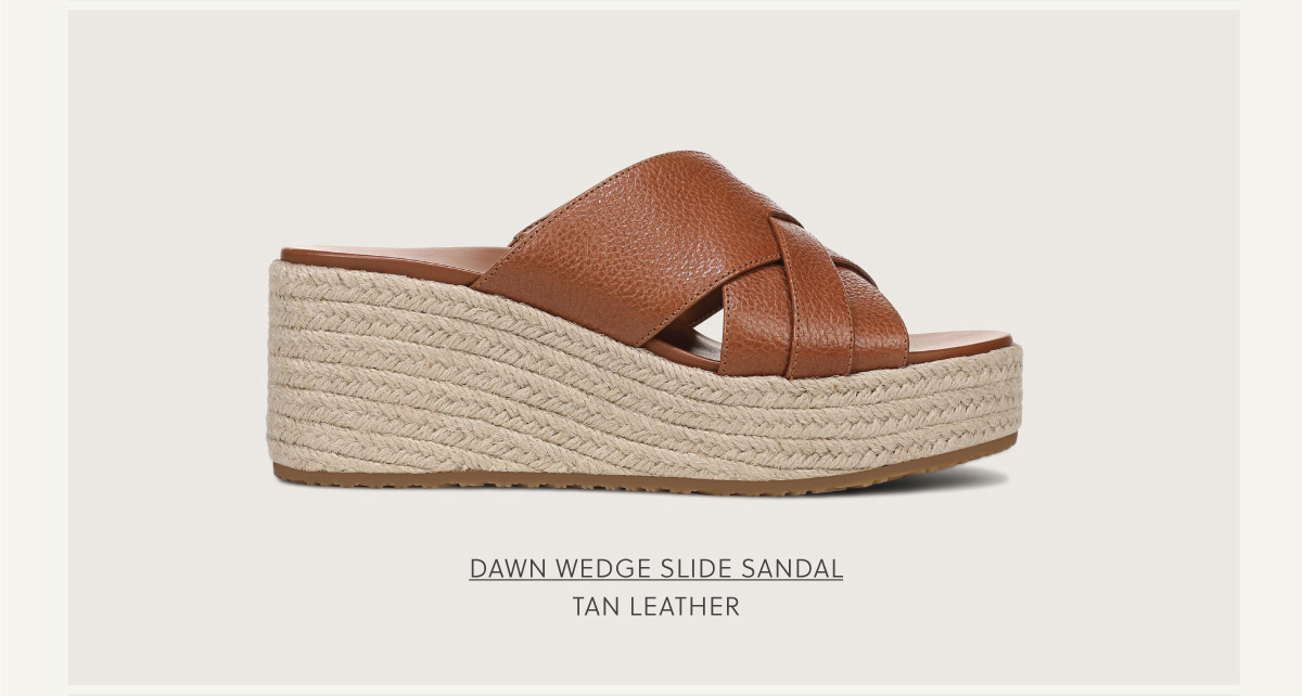 SHOP DAWN WEDGE SLIDE SANDAL - TAN LEATHER