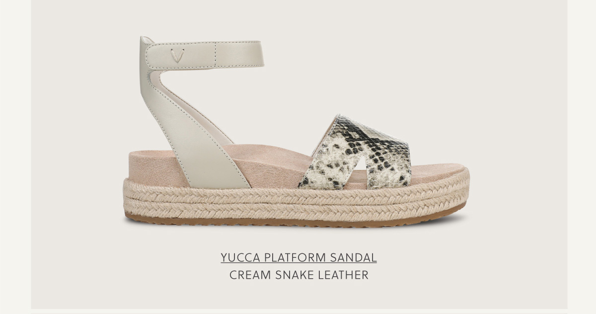 SHOP YUCCA PLATFORM SANDAL - CREAM SNAKE LEATHER