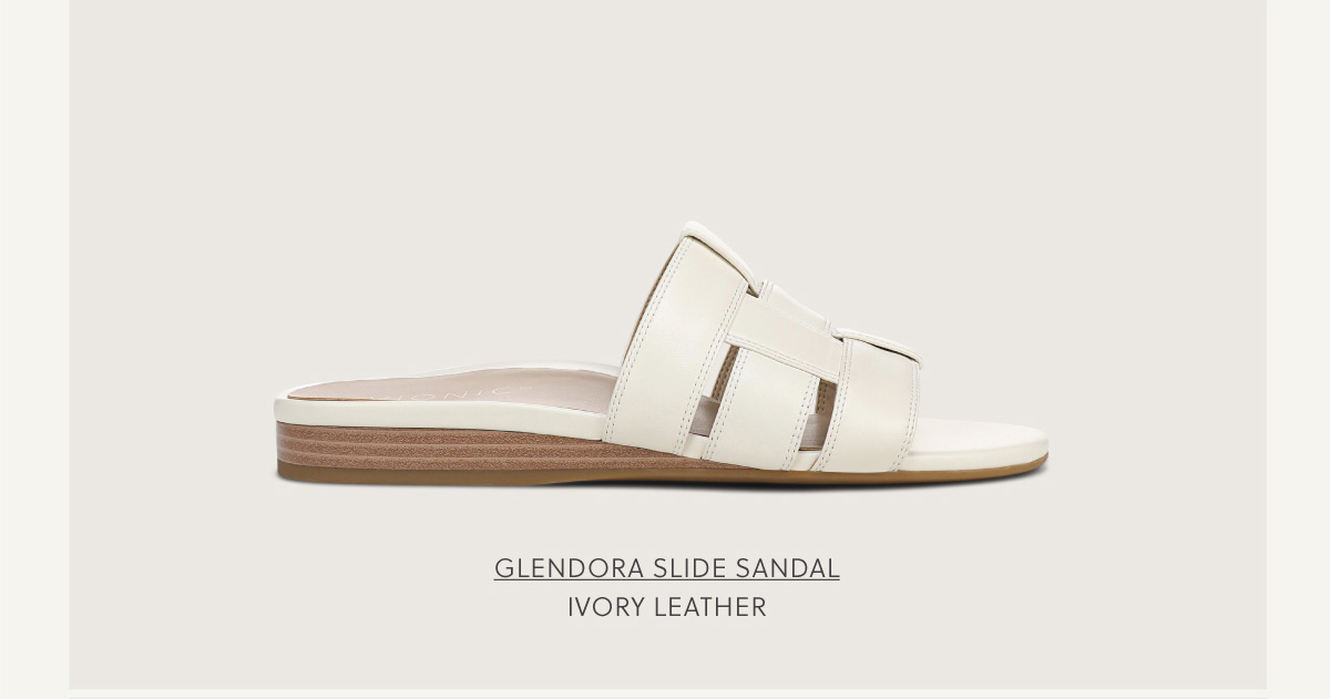 SHOP GLENDORA SLIDE SANDAL - IVORY LEATHER