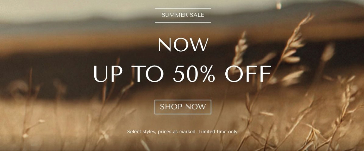 SUMMER SALE - UP TO 50% OFF - SHOP NOW - Select styles, prices as marked. Limited time only.