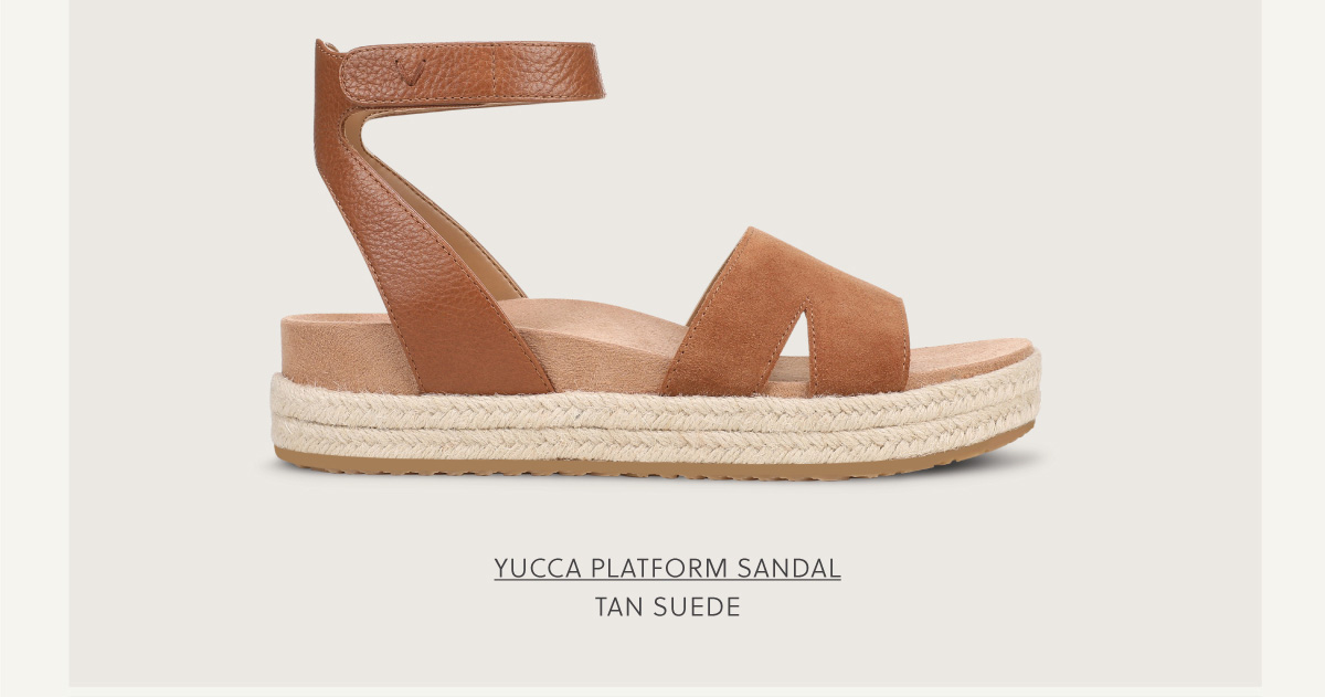 SHOP YUCCA PLATFORM SANDAL - TAN SUEDE
