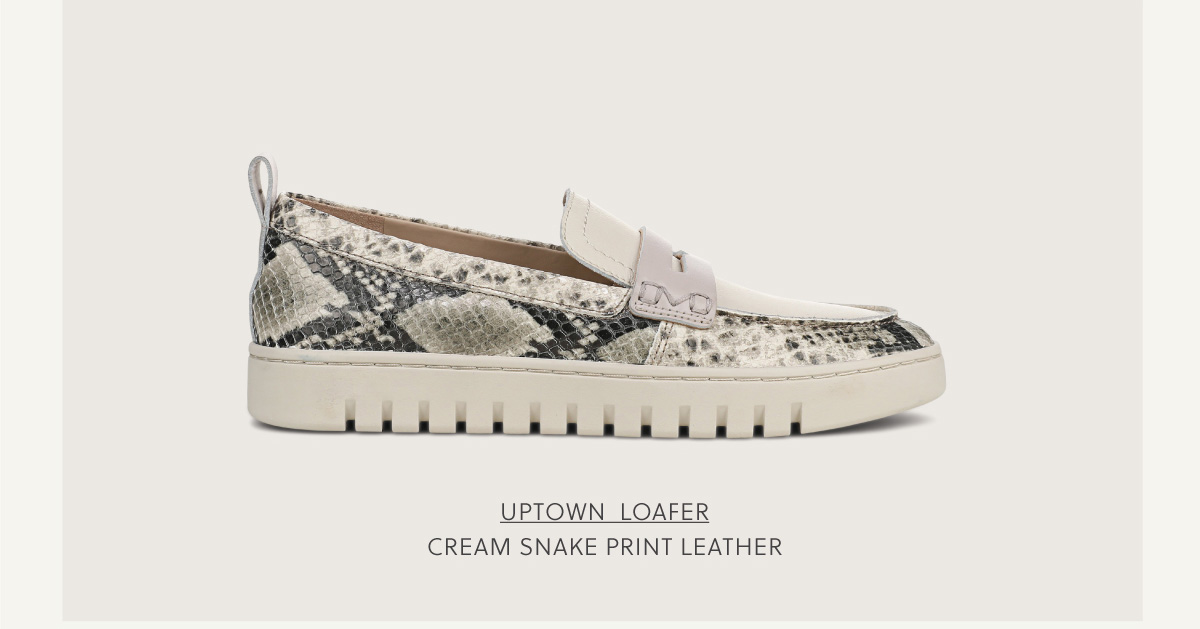 SHOP UPTOWN LOAFER - CREAM SNAKE PRINT LEATHER