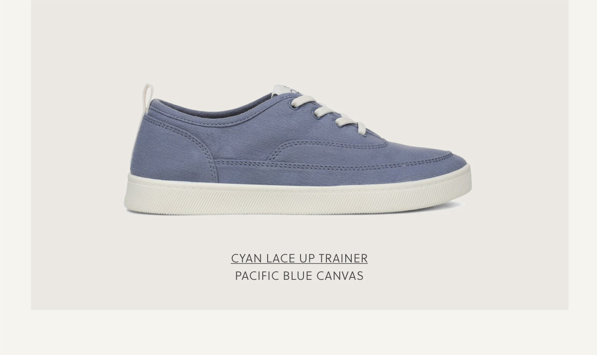 SHOP CYAN LACE UP TRAINER - PACIFIC BLUE CANVAS