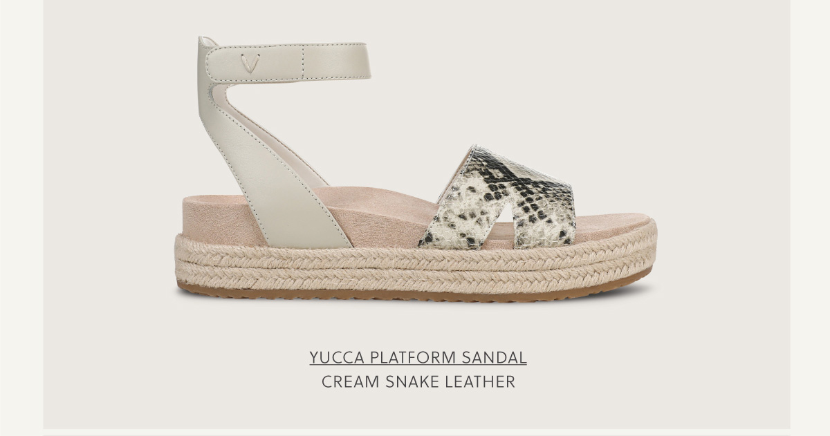 SHOP YUCCA PLATFORM SANDAL - CREAM SNAKE LEATHER