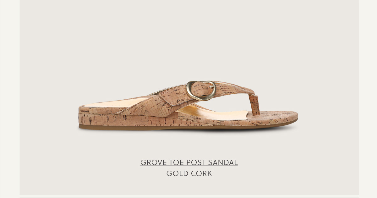 SHOP GROVE TOE POST SANDAL - GOLD CORK
