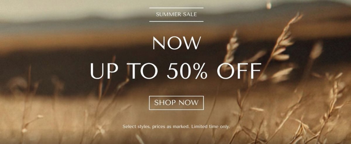 SUMMER SALE - UP TO 50% OFF - SHOP NOW - Select styles, prices as marked. Limited time only.
