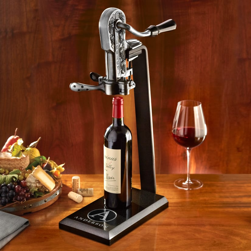 Legacy Corkscrew with Black Marble Stand and Handle (Pewter)