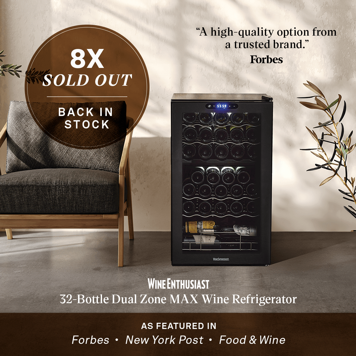 32-Bottle Dual Zone MAX Wine Refrigerator