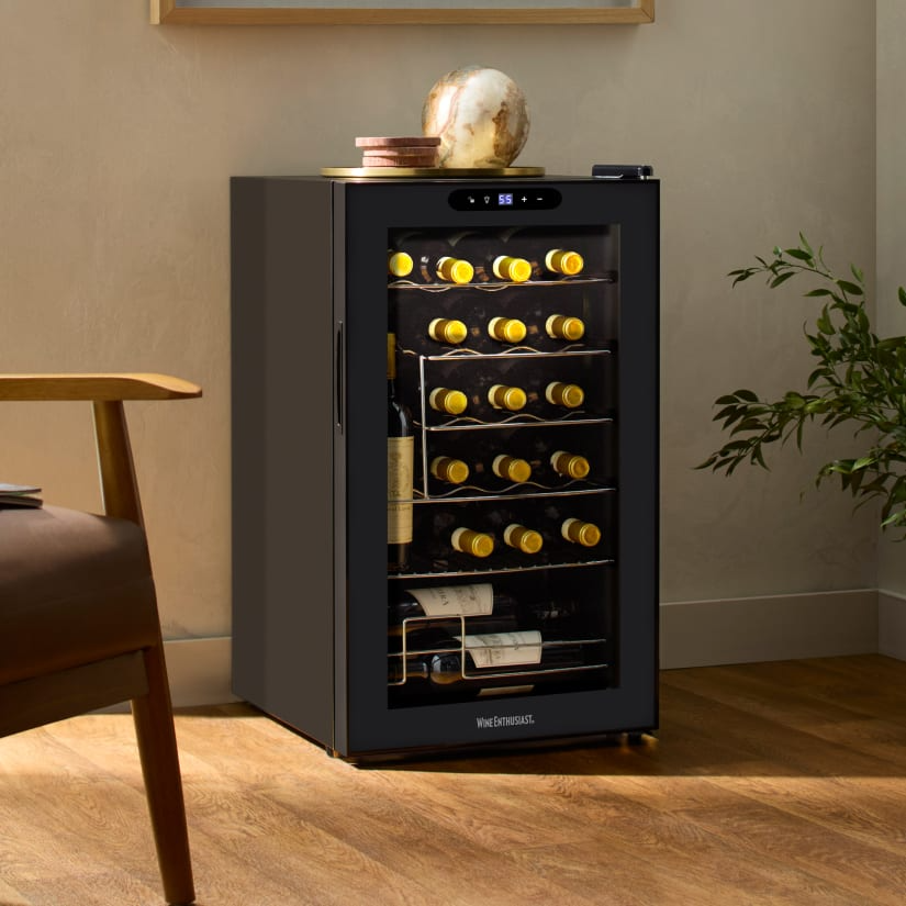 24-Bottle Compressor Wine Cooler with Upright Bottle Storage