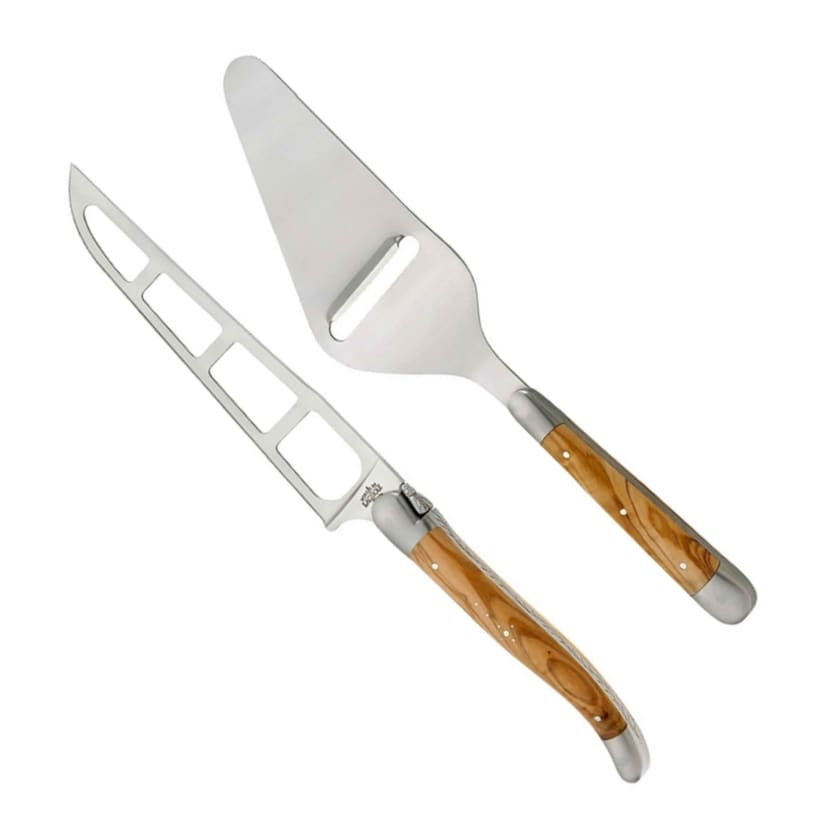 Forge de Laguiole Barthélemy Cheese Set - Olivewood Handle