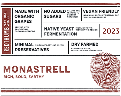 RedThumb Natural Wine 2023 Monastrell (Jumilla), $19