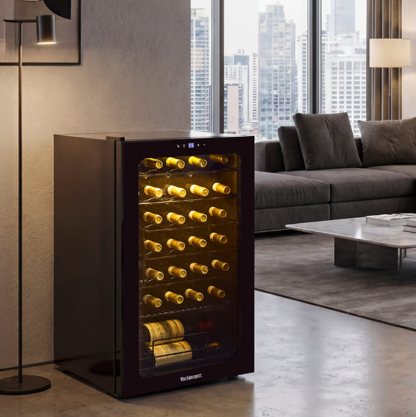 33-Bottle Signature Wine Refrigerator with Upright Bottle Storage