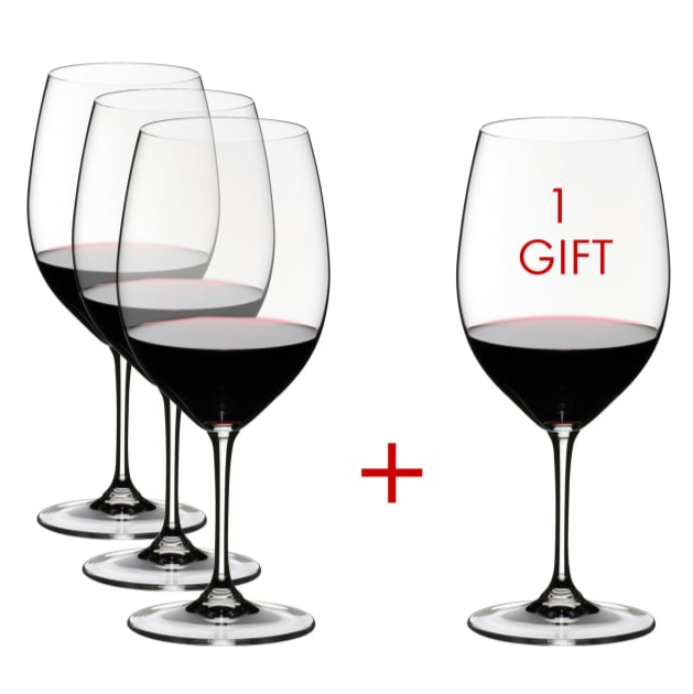 RIEDEL Vinum 40th Anniversary Buy 3 Get 4 Cabernet/Merlot Wine Glasses Value Pack