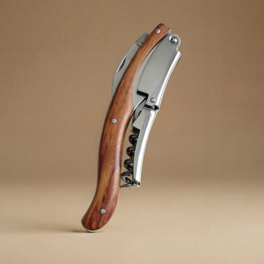 Wine Enthusiast Rosewood Double Hinged Executive Corkscrew